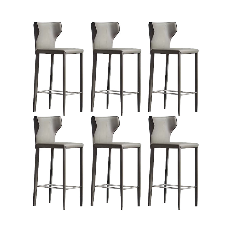 Indoor Faux Leather Counter Chair Contemporary Metal Legs Bar Stools