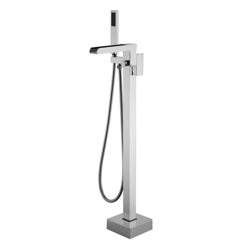 Modern Faucet Free Standing Rod Handle Tube Handheld Shower Head Bathtub Faucet