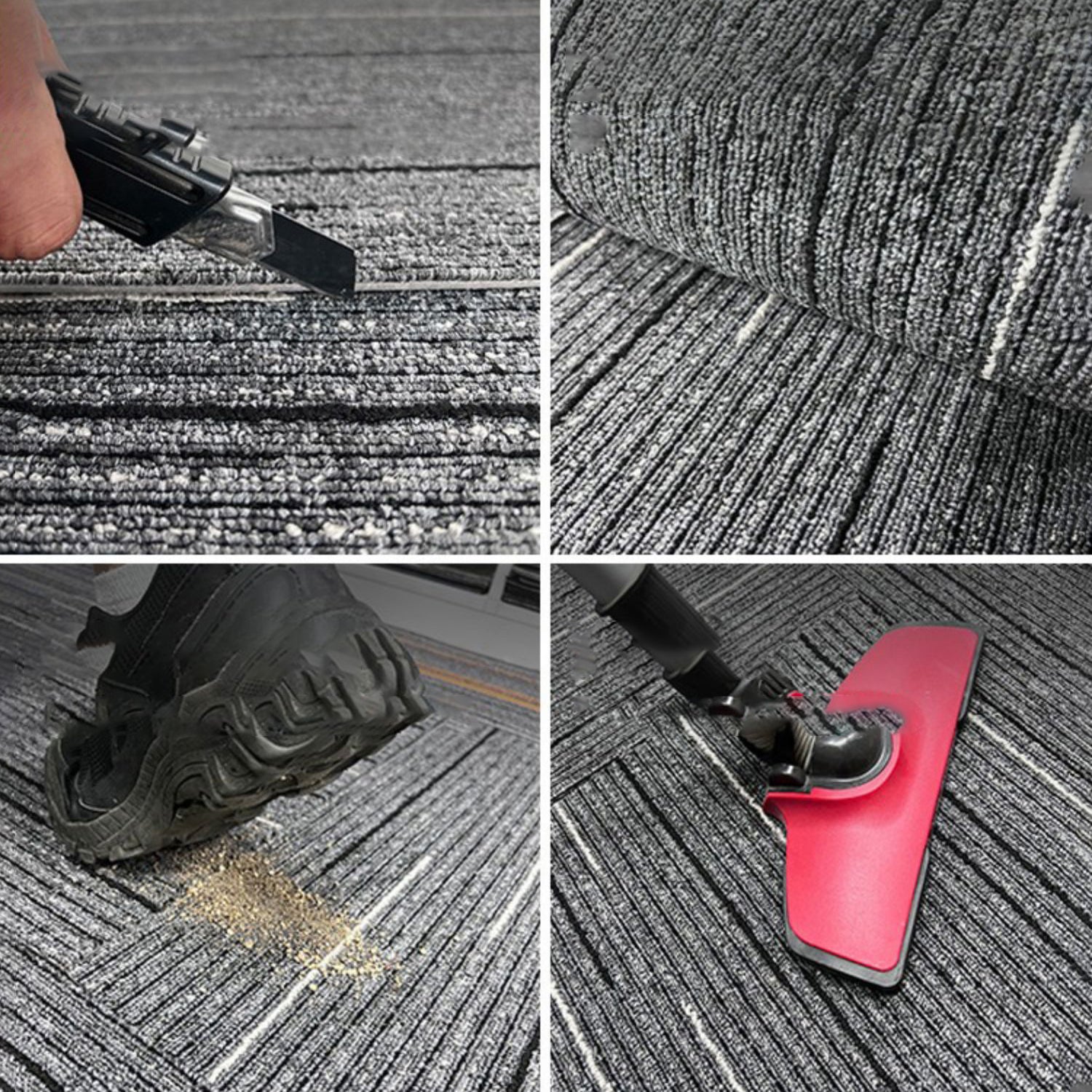 Modern Carpet Floor Tile Self Adhesive Level Loop Fade Resistant Carpet Tile