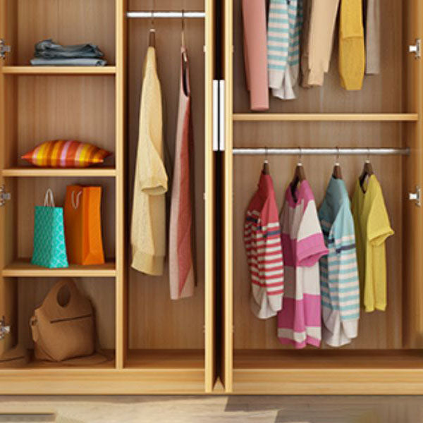 Contemporary Style Wardrobe Closet Wood Combination Armoire for Bedroom