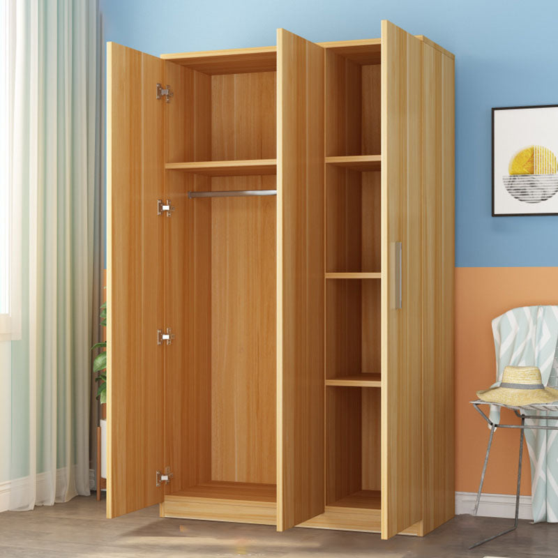 Contemporary Style Wardrobe Closet Wood Combination Armoire for Bedroom