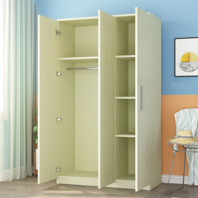 Contemporary Style Wardrobe Closet Wood Combination Armoire for Bedroom