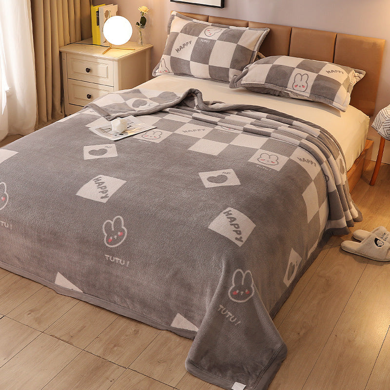 Popular Bed Sheet Cartoon Patterned Fade Resistant Non-Pilling Flannel Bed Sheet
