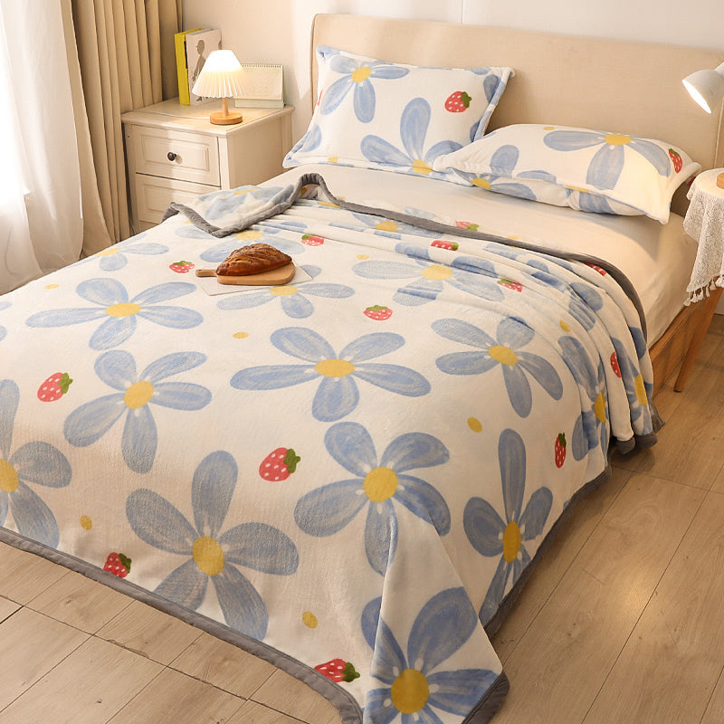 Popular Bed Sheet Cartoon Patterned Fade Resistant Non-Pilling Flannel Bed Sheet