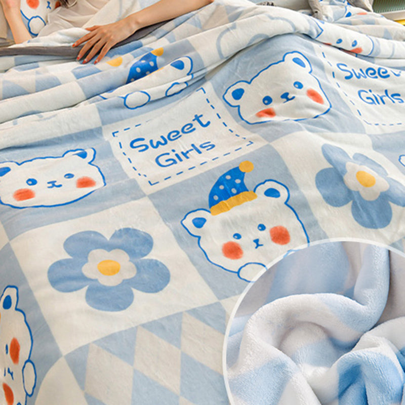 Popular Bed Sheet Cartoon Patterned Fade Resistant Non-Pilling Flannel Bed Sheet