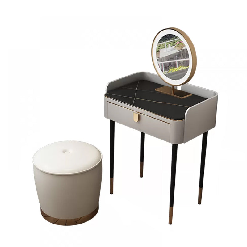 Modern 31.5" Height Slate Top Table Makeup Vanity with Drawers