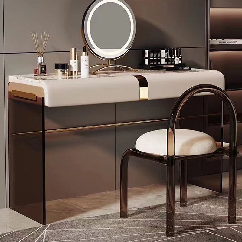 Scandinavian 30.7" Height Slate Top Table Makeup Vanity with Drawers