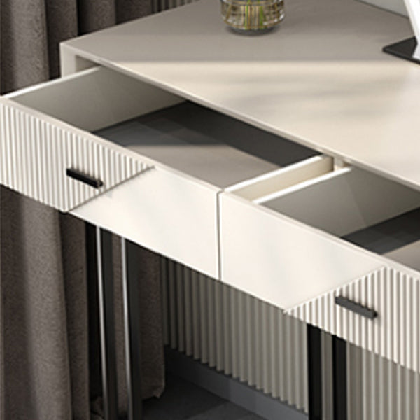 Scandinavian Stone White Vanity Desk 5-Drawers Vanity Dressing Table