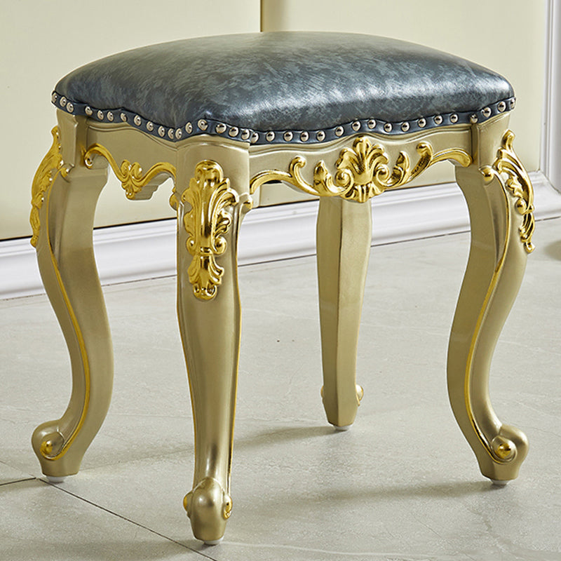 Victorian 19.68" Wide Makeup Table Solid Wood Mirrored Makeup Vanity with Drawers