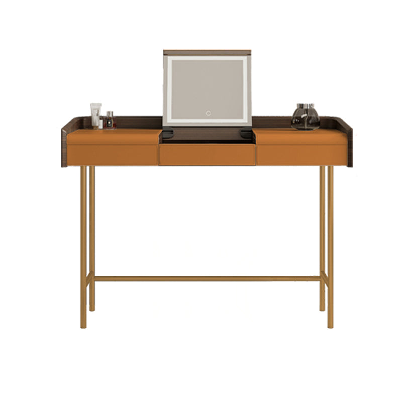 Glam Faux Leather Makeup Vanity Desk Bedroom Vanity Dressing Table