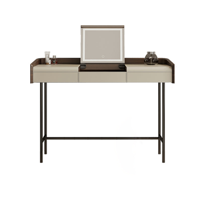 Glam Faux Leather Makeup Vanity Desk Bedroom Vanity Dressing Table