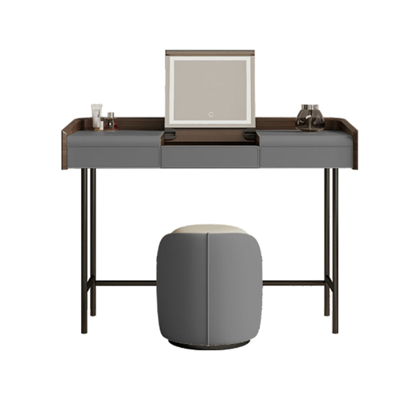 Glam Faux Leather Makeup Vanity Desk Bedroom Vanity Dressing Table