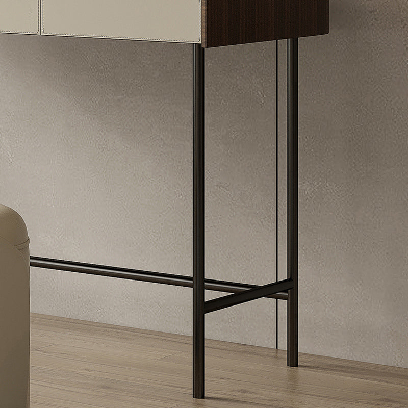 Glam Faux Leather Makeup Vanity Desk Bedroom Vanity Dressing Table