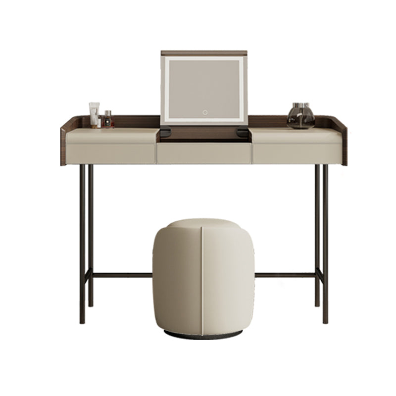Glam Faux Leather Makeup Vanity Desk Bedroom Vanity Dressing Table