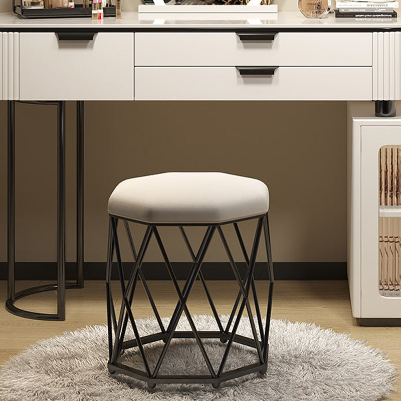 Contemporary Stone Top Vanity Table Set with Mirror and Stool Glam Slate Dressing Table