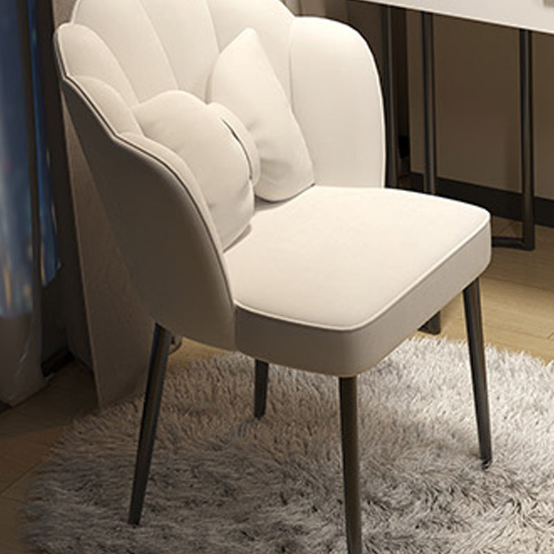 Contemporary Stone Top Vanity Table Set with Mirror and Stool Glam Slate Dressing Table