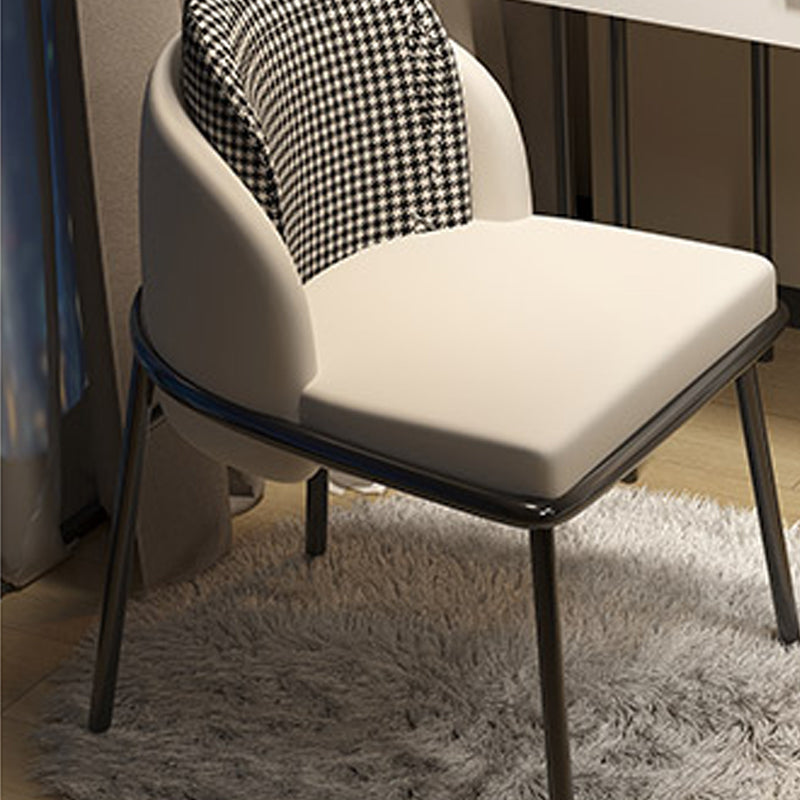 Contemporary Stone Top Vanity Table Set with Mirror and Stool Glam Slate Dressing Table