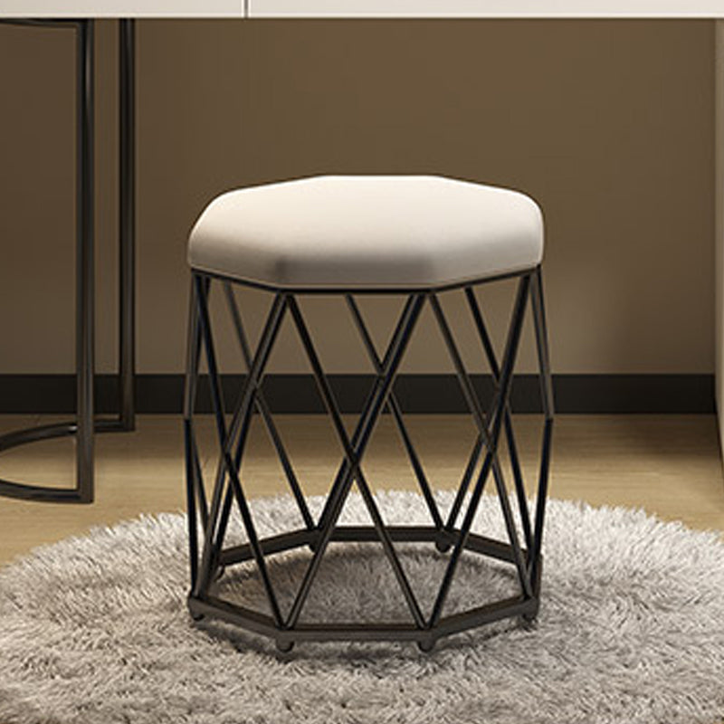 Contemporary Stone Top Vanity Table Set with Mirror and Stool Glam Slate Dressing Table