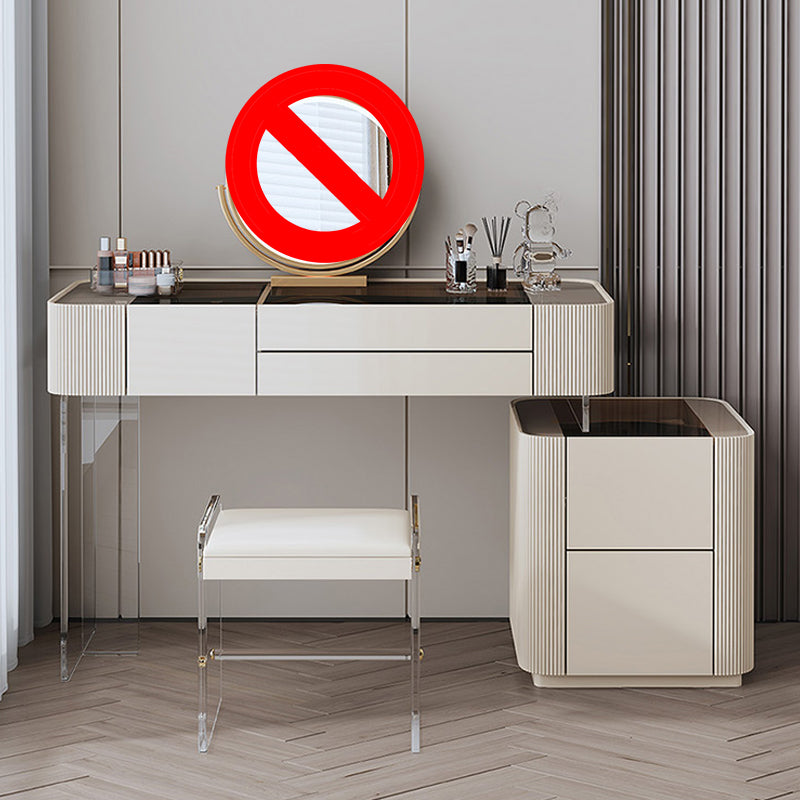 Glam Bedroom Makeup Vanity Desk Glass Vanity Dressing Table Set