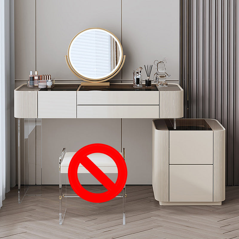 Glam Bedroom Makeup Vanity Desk Glass Vanity Dressing Table Set