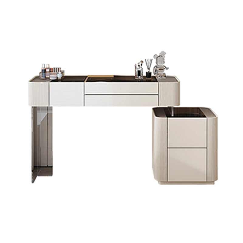 Glam Bedroom Makeup Vanity Desk Glass Vanity Dressing Table Set