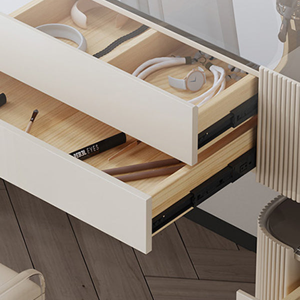 Glam Bedroom Makeup Vanity Desk Glass Vanity Dressing Table Set