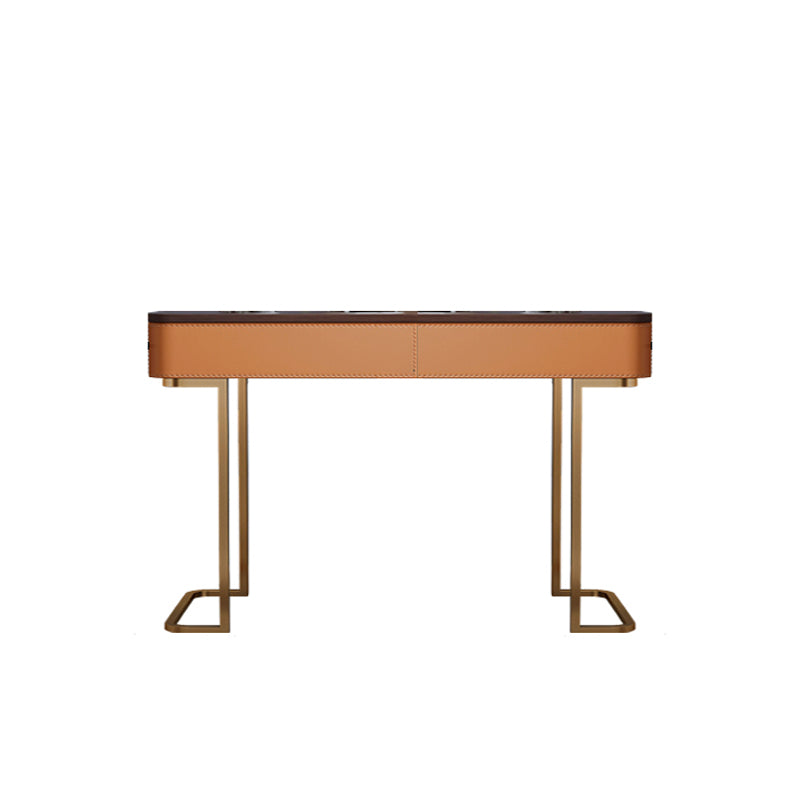 Glam Bedroom Makeup Vanity Desk Faux Leather Vanity Dressing Table