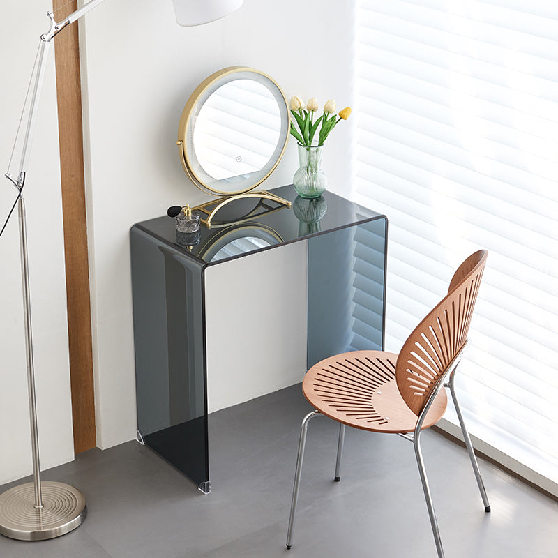 Contemporary Glass Make-up Vanity Glass Top Vanity Set for Bedroom