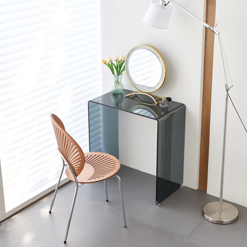 Contemporary Glass Make-up Vanity Glass Top Vanity Set for Bedroom