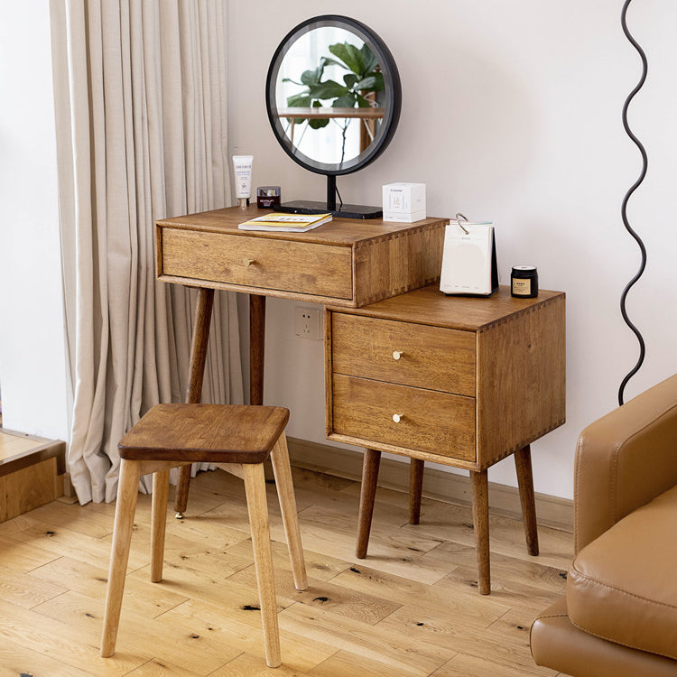 Modern Solid Wood Make-up Vanity Home Vanity Desk with Mirror
