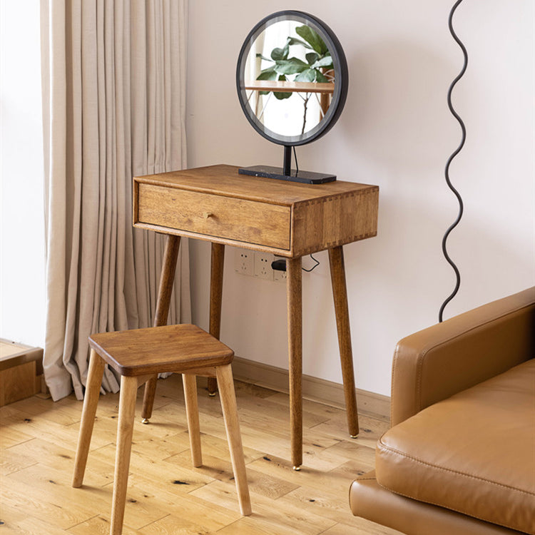 Modern Solid Wood Make-up Vanity Home Vanity Desk with Mirror