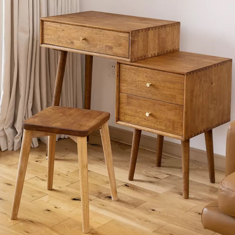 Modern Solid Wood Make-up Vanity Home Vanity Desk with Mirror