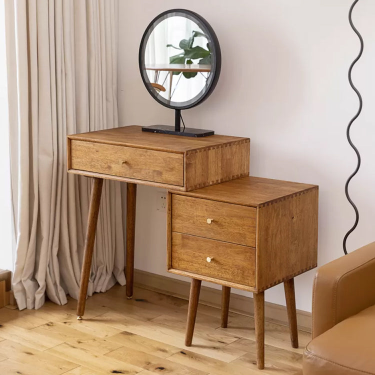 Modern Solid Wood Make-up Vanity Home Vanity Desk with Mirror