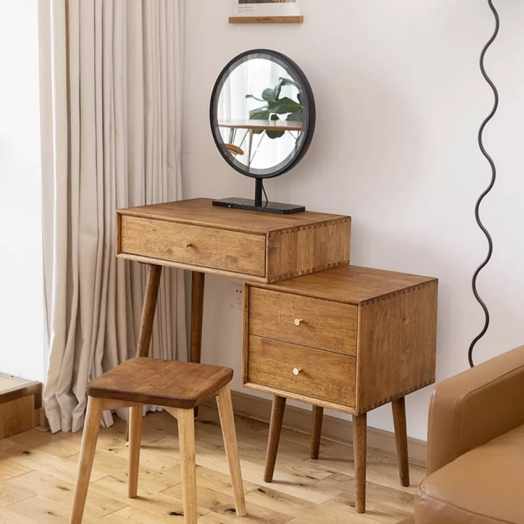 Modern Solid Wood Make-up Vanity Home Vanity Desk with Mirror
