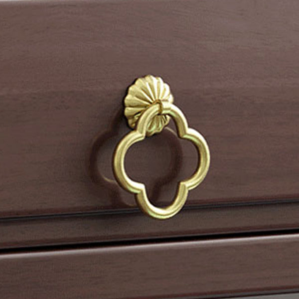 Traditional Style Solid Wood with Drawers Dark Coffee Dressing Table