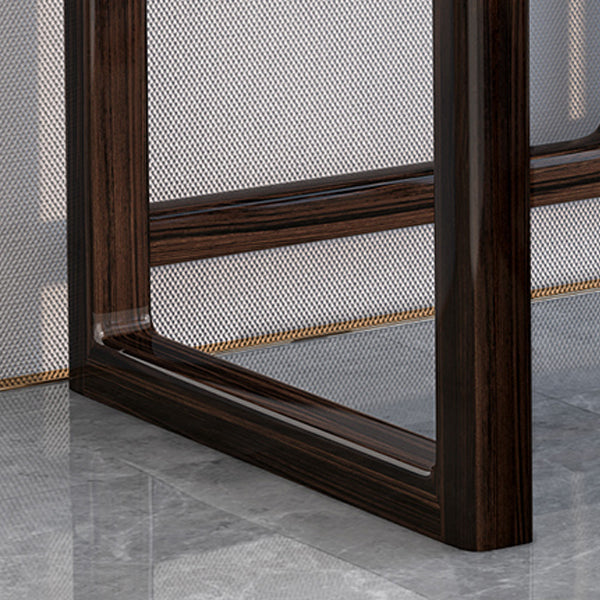 Solid Wood Vanity Set with Stool Set Brown Dresser with 3-Drawer and Mirror