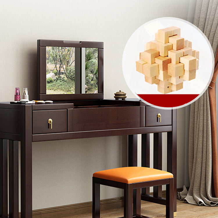 Traditions Rubberwood Vanity Set with Mirror 15.75"" Wide Brown Vanity