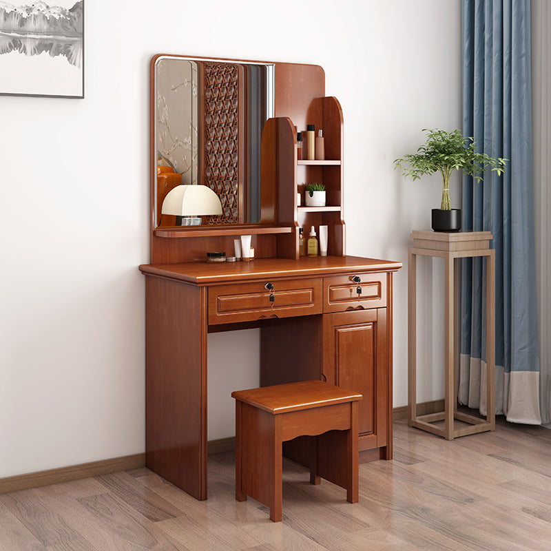Traditional Make-up Vanity Home Rectangle Dressing Table with Mirror