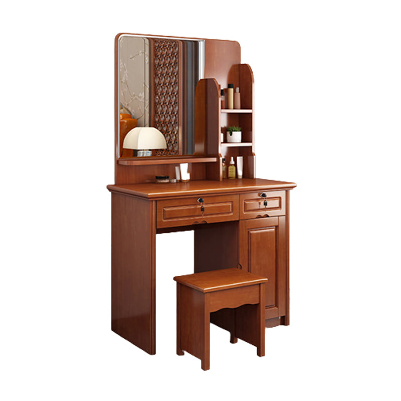 Traditional Make-up Vanity Home Rectangle Dressing Table with Mirror