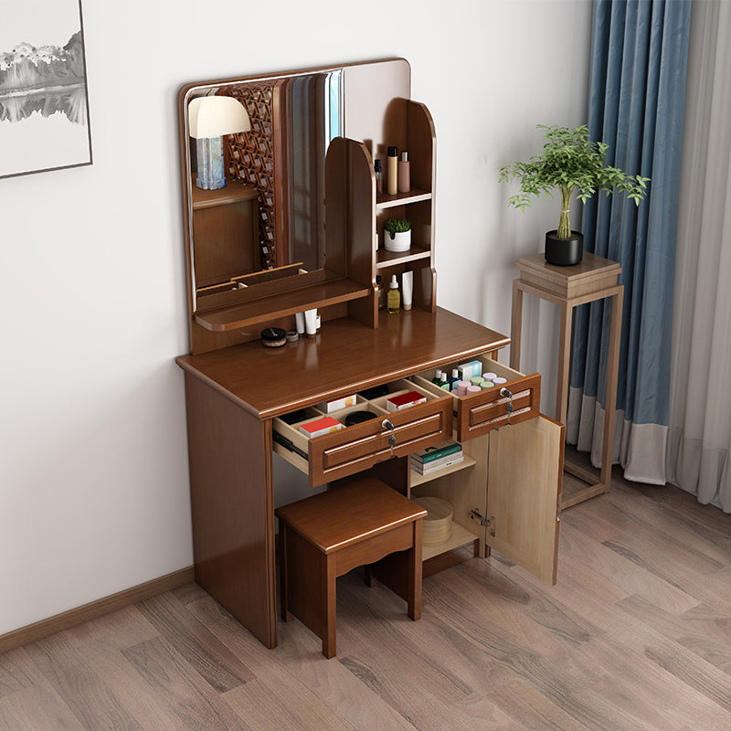 Traditional Make-up Vanity Home Rectangle Dressing Table with Mirror