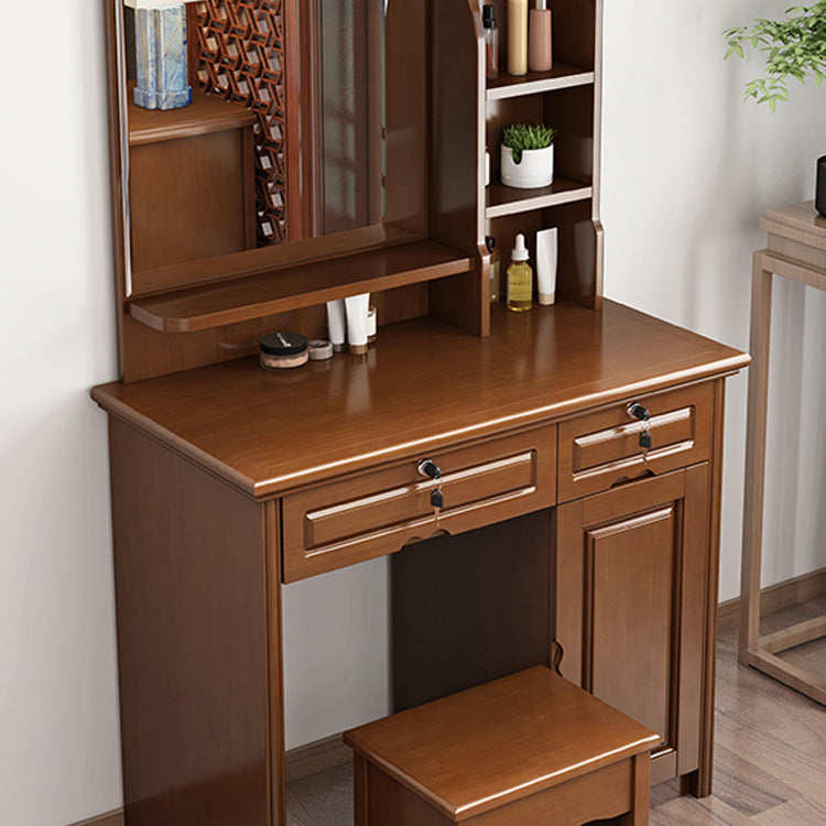 Traditional Make-up Vanity Home Rectangle Dressing Table with Mirror
