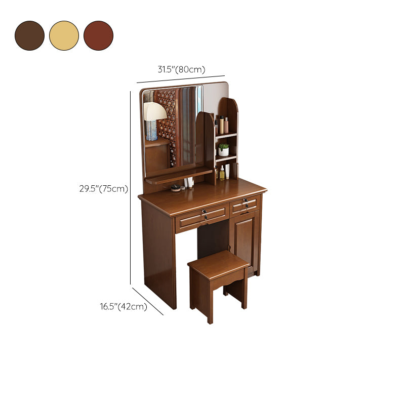 Traditional Make-up Vanity Home Rectangle Dressing Table with Mirror