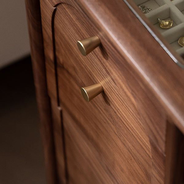 Scandinavian Vanity Makeup Table Set Wolnut Dressing Table Stool Set