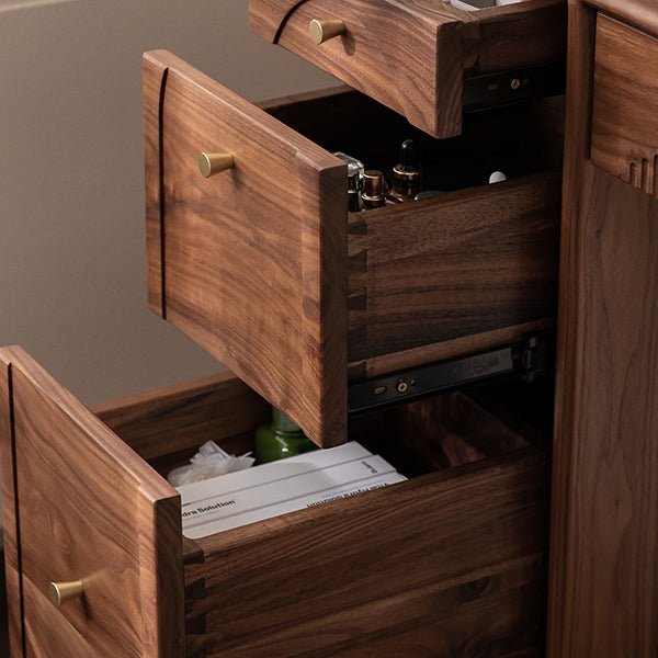 Scandinavian Vanity Makeup Table Set Wolnut Dressing Table Stool Set