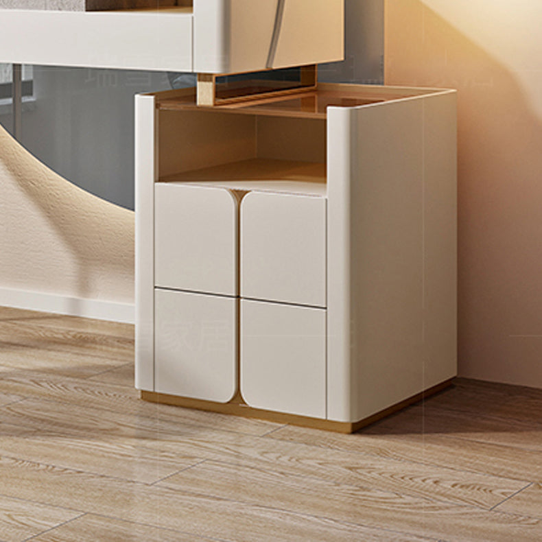 Glass Top Makeup Vanity Desk Storage Box Makeup Vanity Set with Drawer