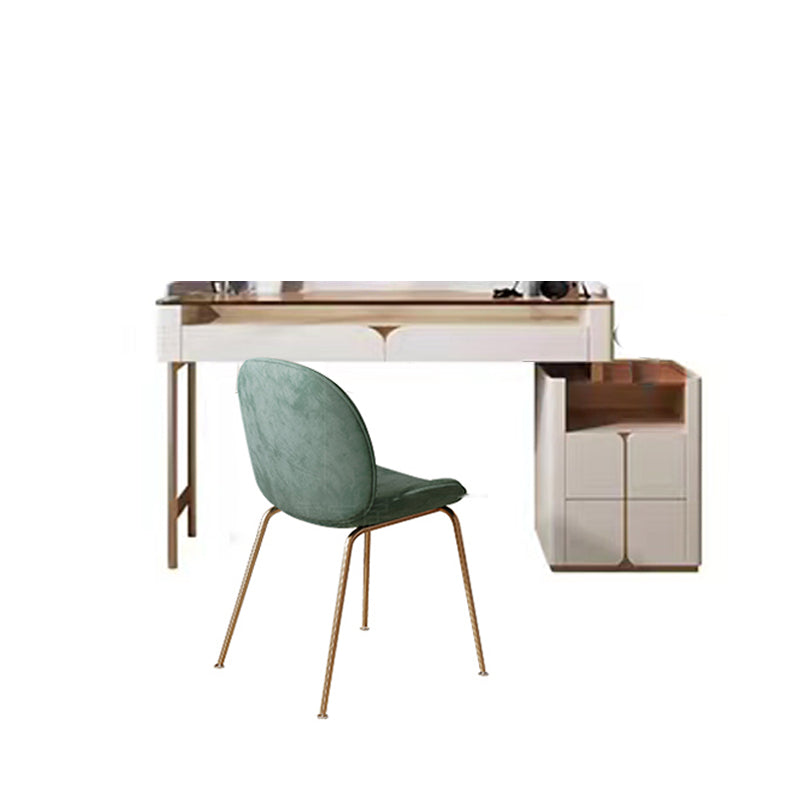 Glass Top Makeup Vanity Desk Storage Box Makeup Vanity Set with Drawer