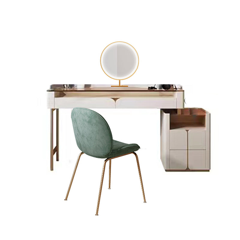 Glass Top Makeup Vanity Desk Storage Box Makeup Vanity Set with Drawer