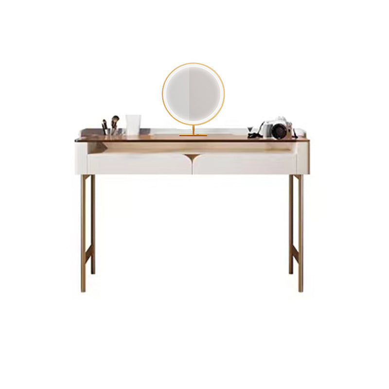 Glass Top Makeup Vanity Desk Storage Box Makeup Vanity Set with Drawer