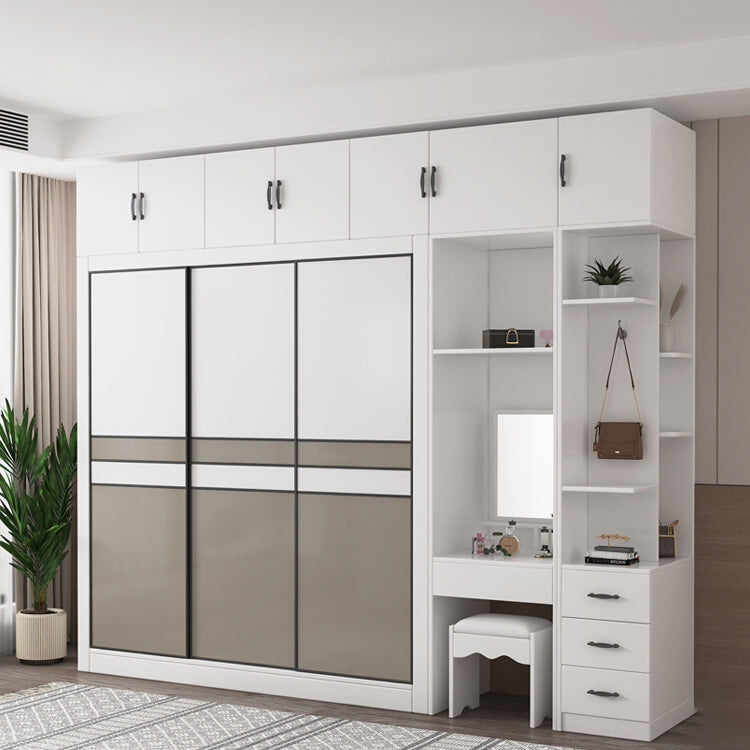 Manufactured Wooden Kids Closet Bedroom Hanging Clothes Rack with Sliding Door