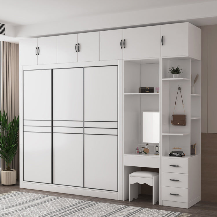 Manufactured Wooden Kids Closet Bedroom Hanging Clothes Rack with Sliding Door